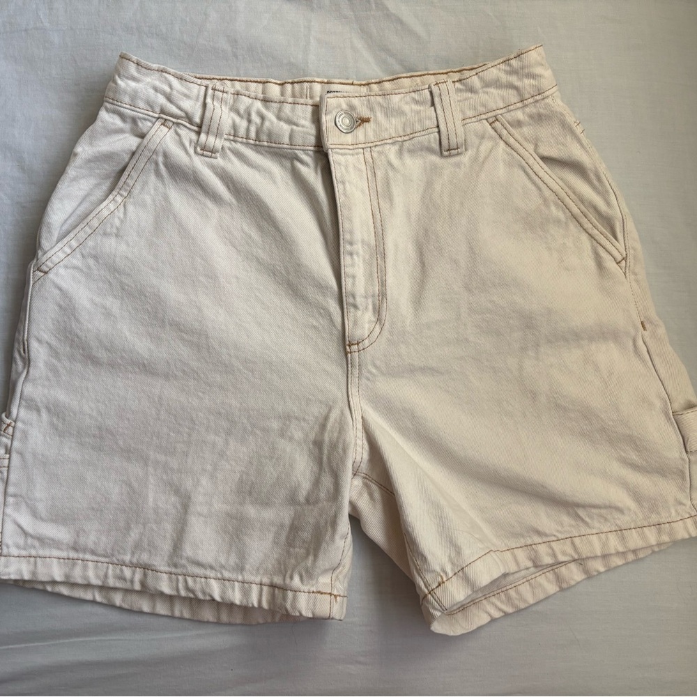 Cotton On Cream Carpenter Denim Shorts